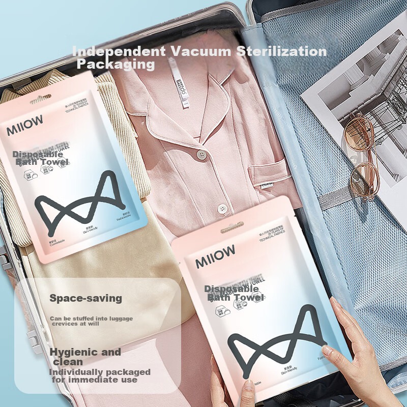 MiiOW Disposable Towels And Bath Towels, Extra Large And Thick, for Hotels, Trav...