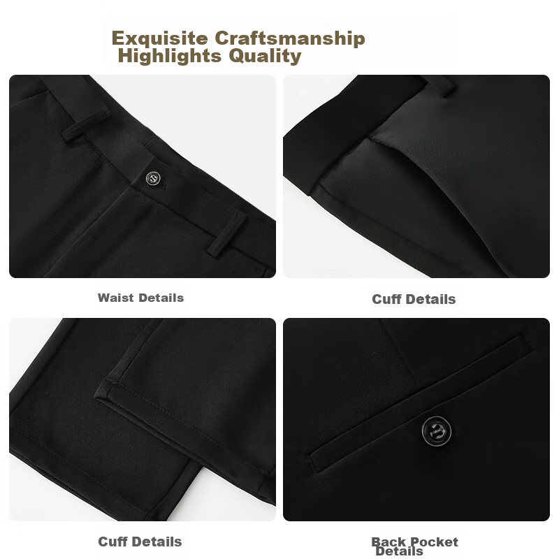 Maoren Men's Dress Pants, Business Slim Straight-Leg Trousers, Formal Suit Long...