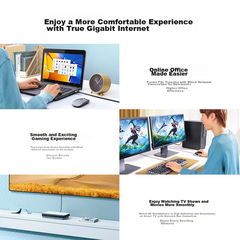 Lulian CAT6 Pure Copper Ethernet Cable, Gigabit Network High-Speed Connection Ca...