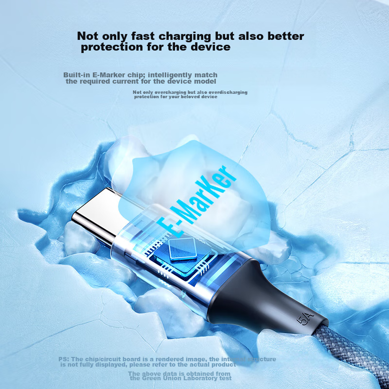 Lulian Dual-Head Type-C Data Cable, PD100W/88W Super Fast Charging, Ctoc for Hua...