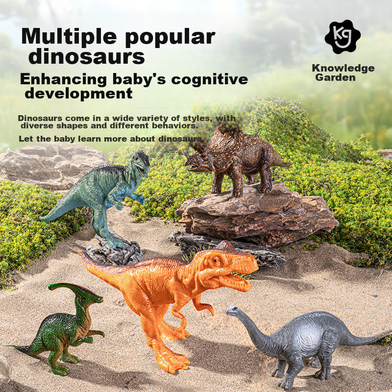 Knowledge Garden Dinosaur Toy Models, Tyrannosaurus Rex Soft Rubber, for Childre...