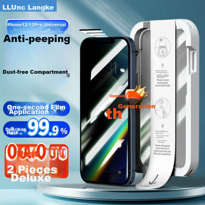 Langke [2 Pieces] Privacy Screen Protector for IPhone 12/12 Pro, Anti-Glare Temp...