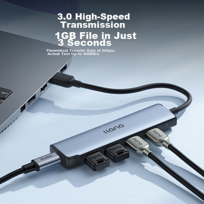 Lvjuneng USB3.0 Hub Expansion Dock, 4-Port High-Speed Hub, Laptop Multi-Port Ada...