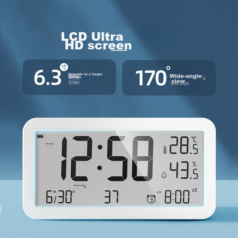 Mashi Alarm Clock, Student Thermometer And Hygrometer, Large Screen, Rechargeabl...