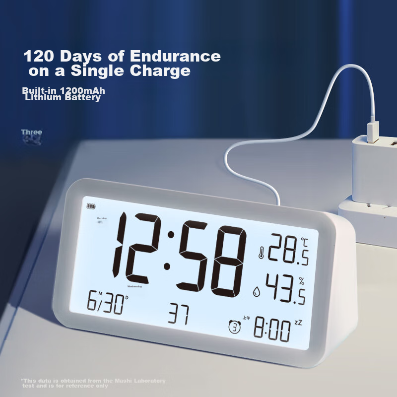Mashi Alarm Clock, Student Thermometer And Hygrometer, Large Screen, Rechargeabl...