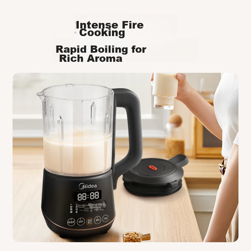 Midea High-Speed Blender, Compact Portable Home Use Soy Milk Maker without Filte...