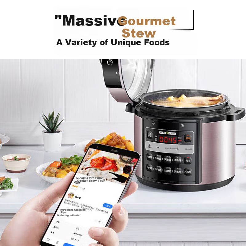 Midea 6L Smart Home Electric Pressure Cooker with Large Capacity, Reservation Ti...