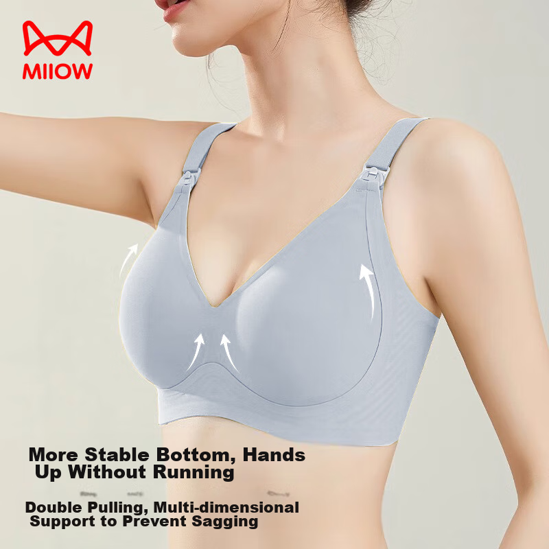 Maoren Maternity Bra for Women, 5A Antibacterial Nursing Bra, Postpartum Breastf...