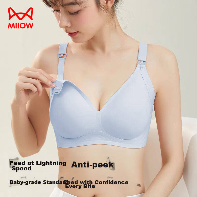 Maoren Maternity Bra for Women, 5A Antibacterial Nursing Bra, Postpartum Breastf...