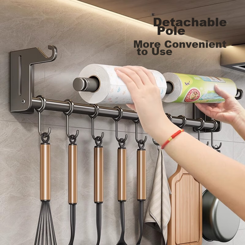 MUYA Kitchen Paper Towel Holder, No Drilling Required, Wall-Mounted, Multifuncti...