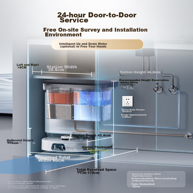 Midea Robot Vacuum Cleaner Lingmou V15 Pro, Polar White, All-In Automatic Cleani...