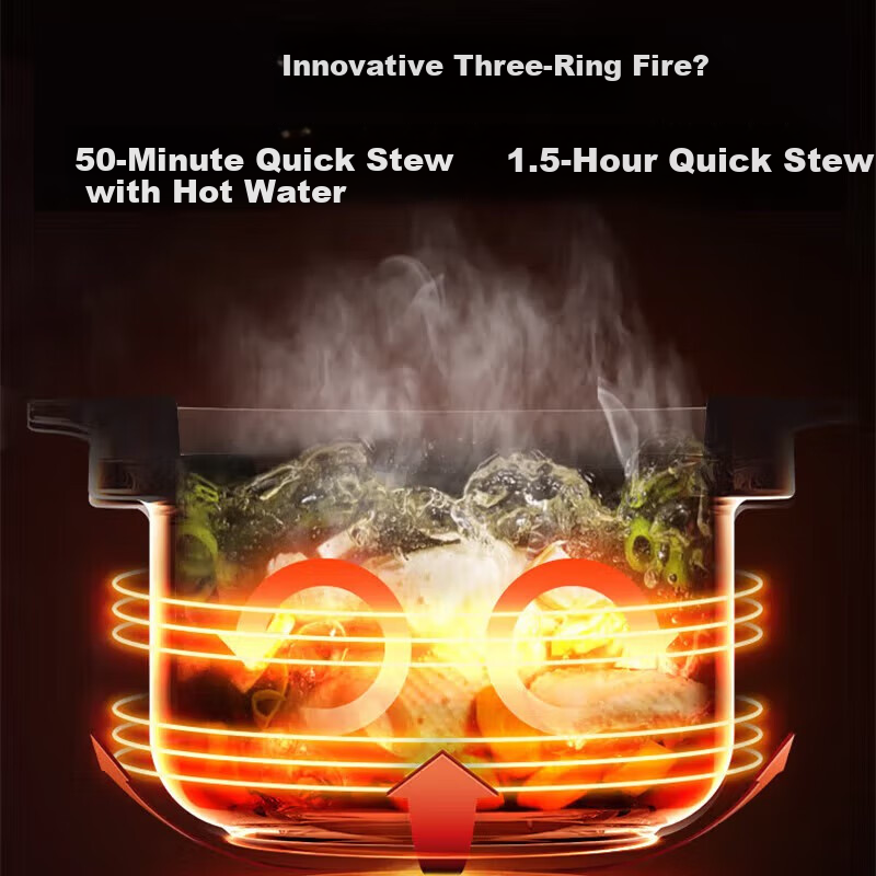 Midea 5.5L Electric Stew Pot Household Vertical Heating Soup Pot Large Capacity...