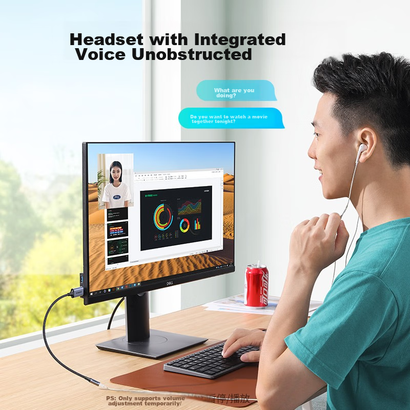 Lulian USB to 3.5mm External Sound Card, Headphone And Microphone Two-In Convert...