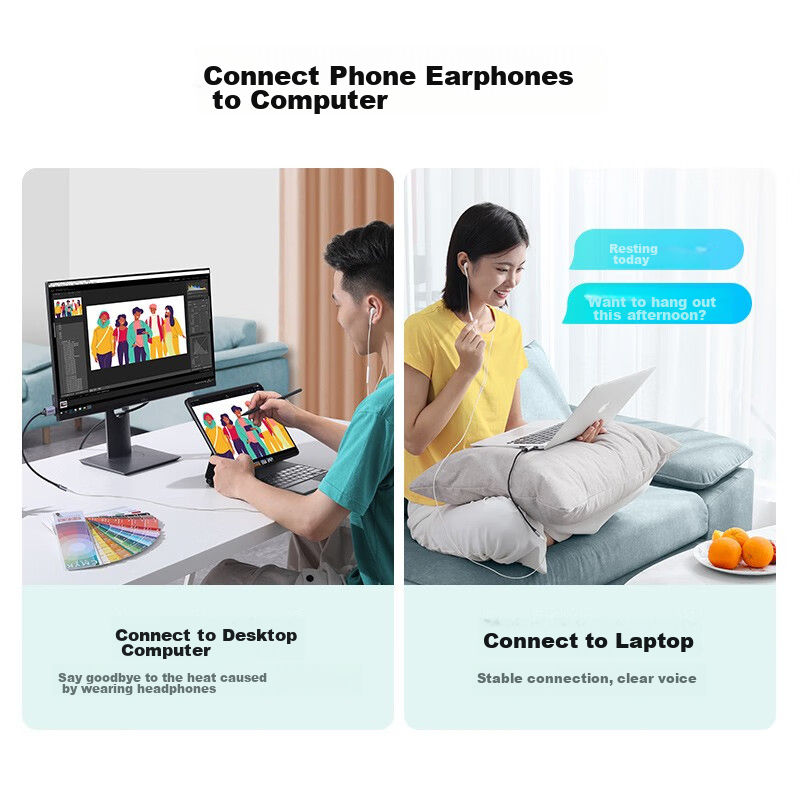 Lulian USB to 3.5mm External Sound Card, Headphone And Microphone Two-In Convert...