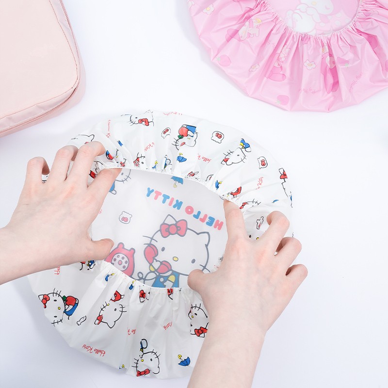 MINISO Sanrio Waterproof Cartoon Shower Cap, Waterproof Bathing Cap, Oil-Bathing...