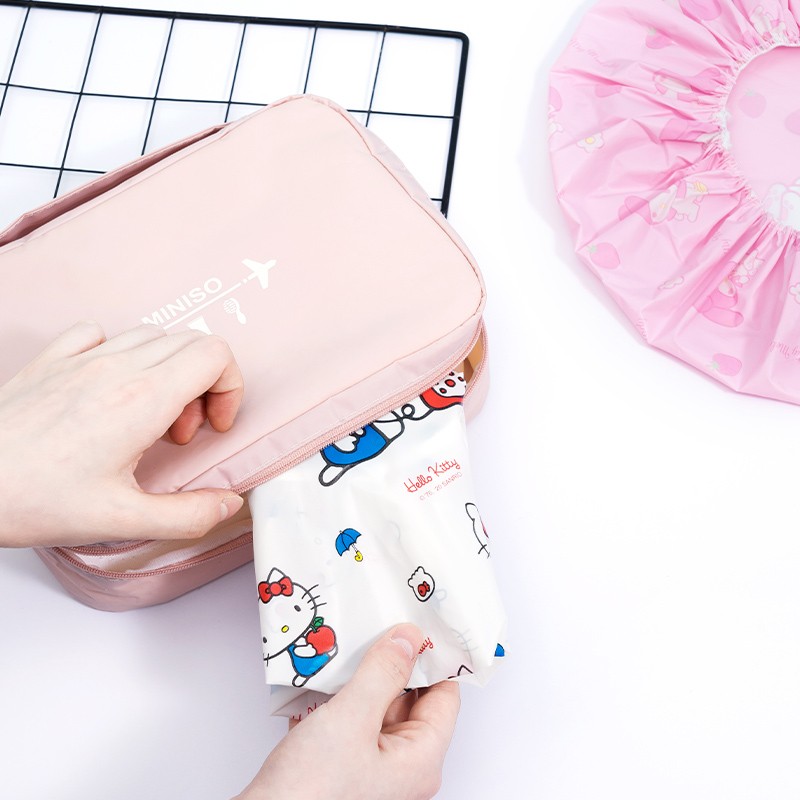 MINISO Sanrio Waterproof Cartoon Shower Cap, Waterproof Bathing Cap, Oil-Bathing...
