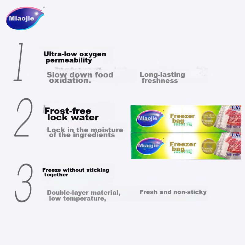 Miaojie Food Storage Bags, Refrigerator Freezer Bags, Self-Sealing, Medium Size,...