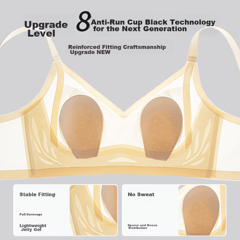 MiiOW Seamless Bra for Women, Large Bust Minimizer, Rabbit Ear Cups, Push-Up, Wi...