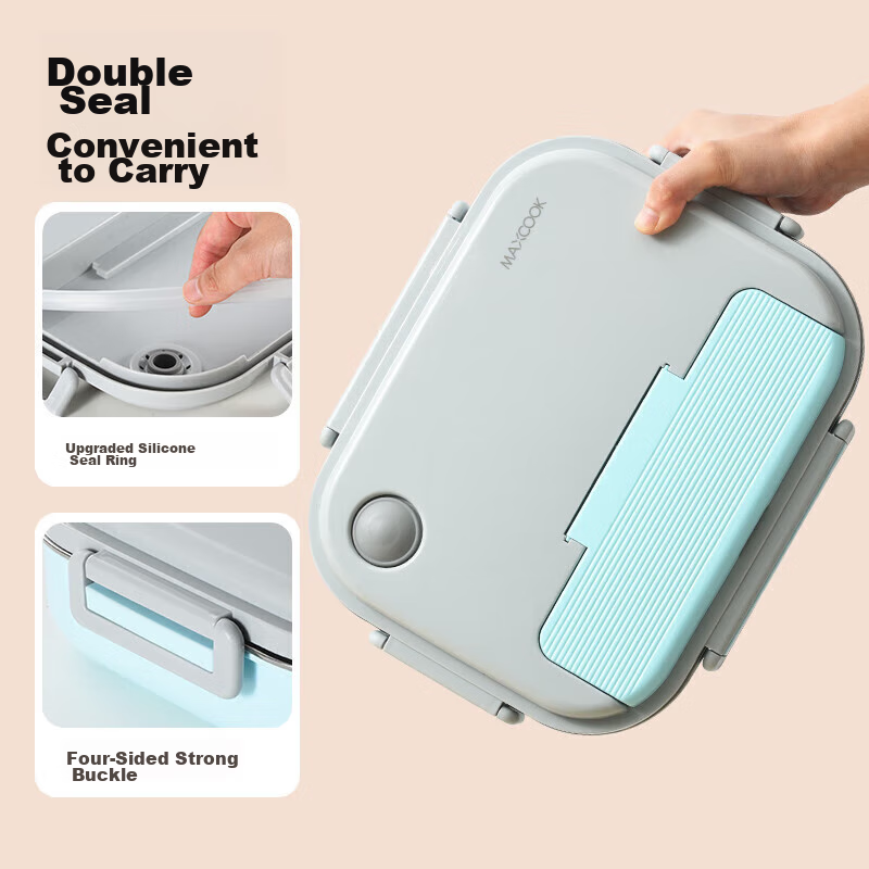 Meichun (Maxcook) 304 Stainless Steel Lunch Box, Microwave-Safe 5-Compartment In...