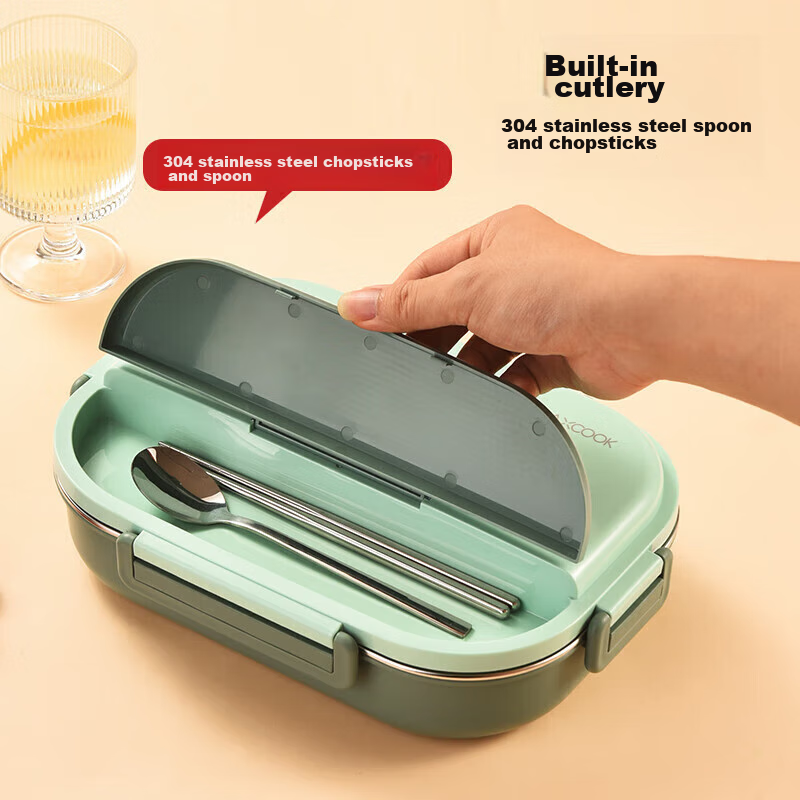 Meichun (Maxcook) 304 Stainless Steel Lunch Box, Microwave-Safe 5-Compartment In...