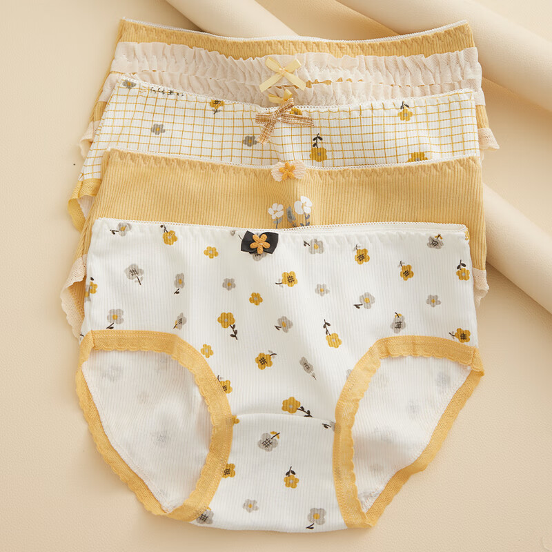 Modal 5-Pack Women's Pure Cotton Underwear Japanese Style Cute Mid-Rise Teenage...