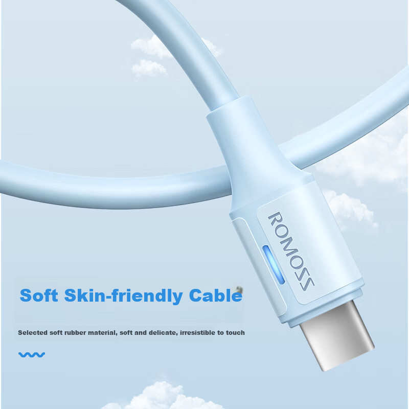 ROMOSS Type-C 6A Super Fast Charging Data Cable 100W/66W for Huawei P70/Mate70 H...