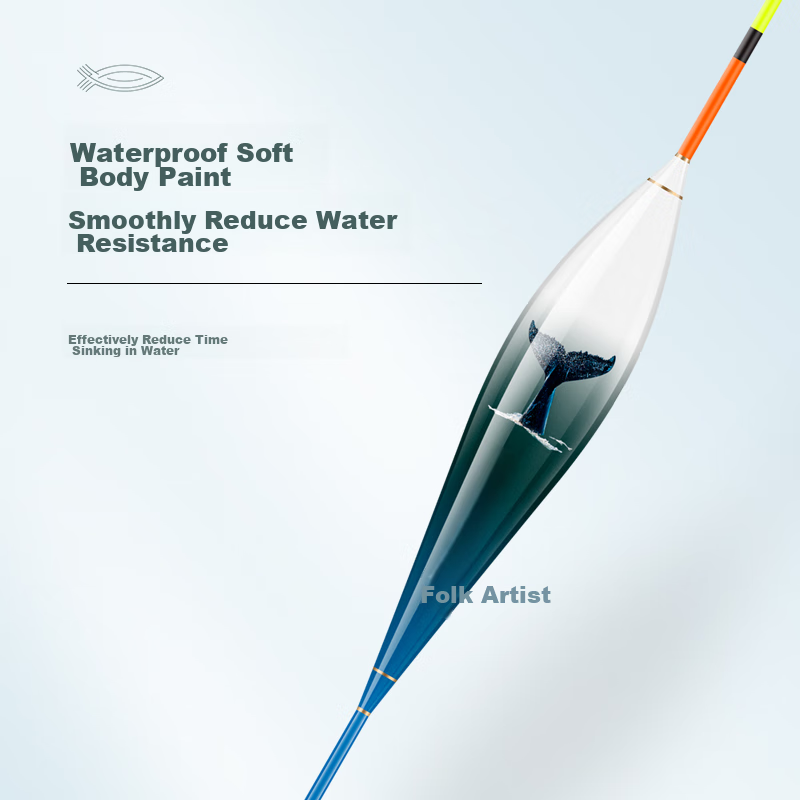 Folk Artisan Shallow Water Float, Short Float for Winter Fishing, Shallow Beach...