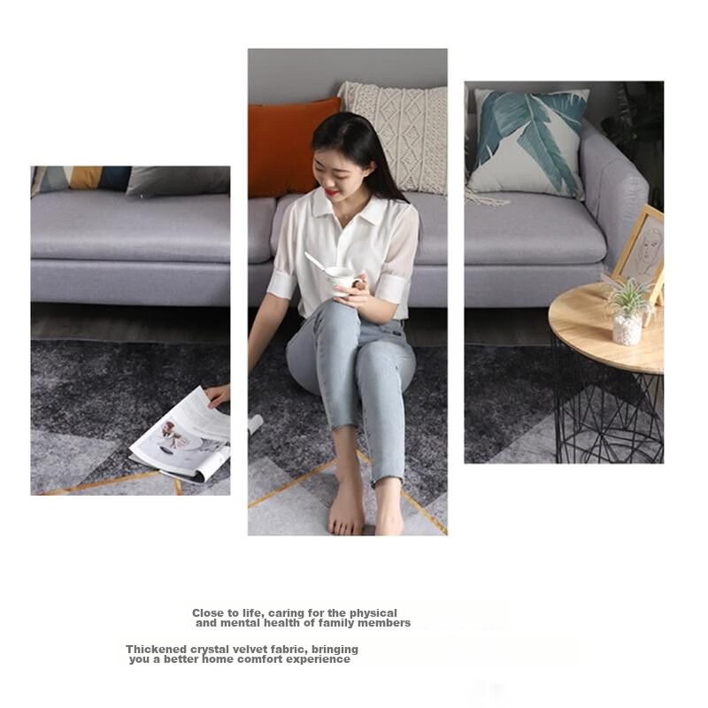 Mengtingshui Crystal Velvet Living Room Carpet, Dirt-Resistant And Non-Slip, Clo...