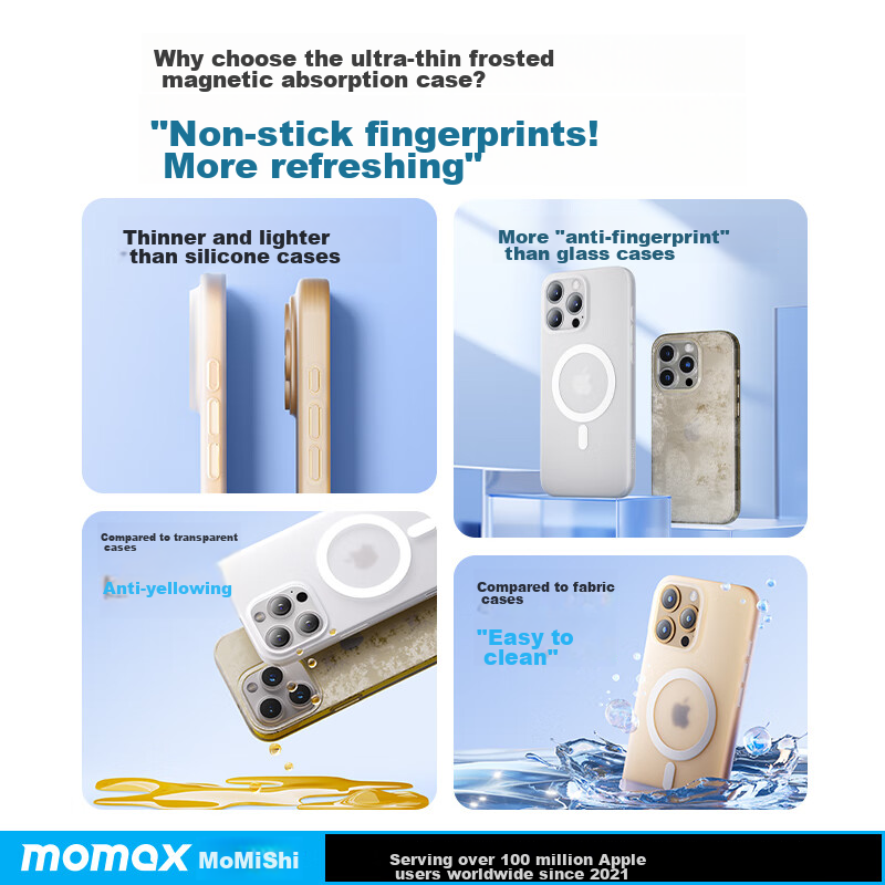 MOMAX Ultra-Thin Invisible Case for Apple IPhone 16 Plus, Magnetic MagSafe Compa...
