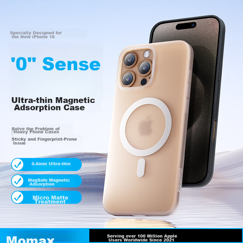 MOMAX Ultra-Thin Invisible Case for Apple IPhone 16 Plus, Magnetic MagSafe Compa...
