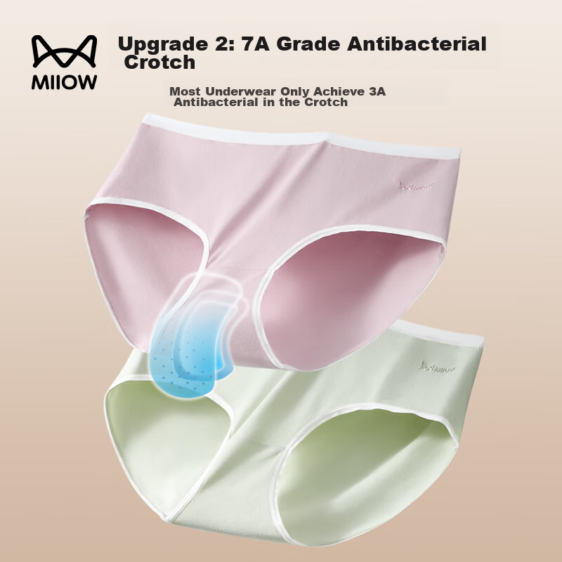 Maoren Women's Underwear, Pure Cotton, High-Waisted, Plus Size, Antibacterial Cr...