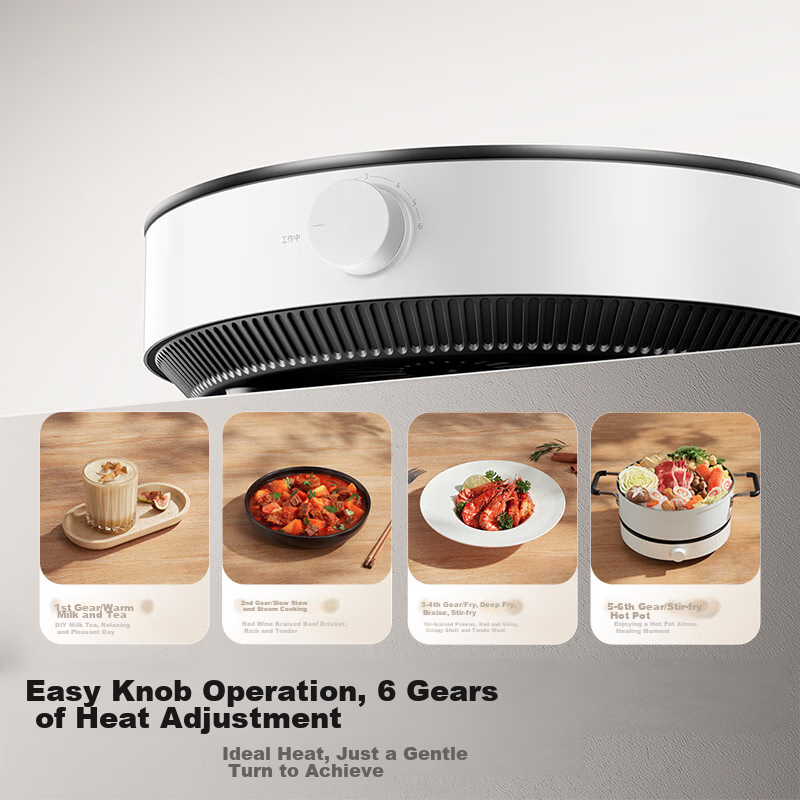 Mijia Xiaomi Induction Cooker, Round without Open Flame, Multi-Functional High-P...