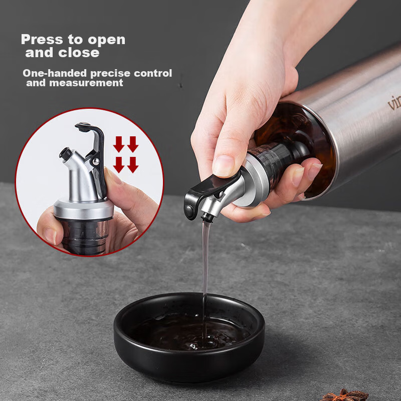 Maxcook Stainless Steel Glass Oil Bottle, Condiment Bottle, Oil Container, 500ml...