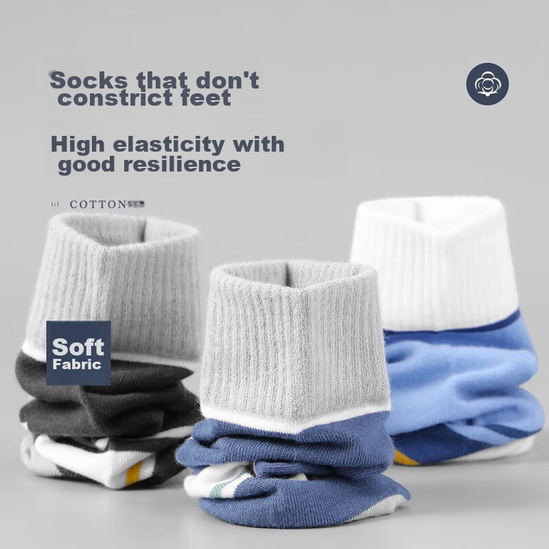 Mianshisan Men's Socks [100% Pure Cotton, Odor-Resistant, Antibacterial] Mid-Cal...