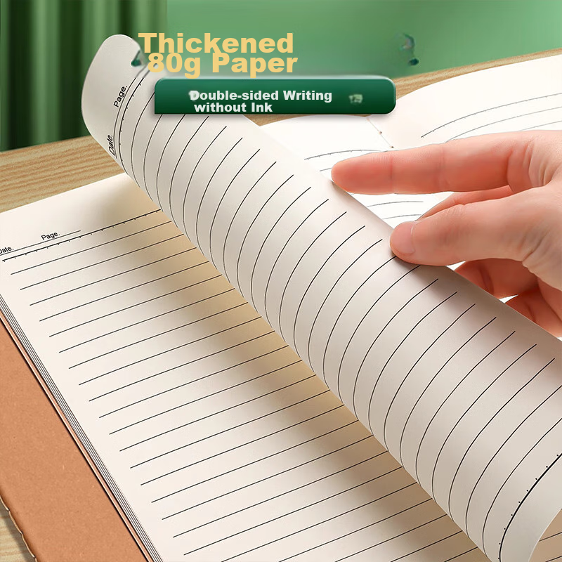 Mingyu 5-Pack A5 Notebooks with Kraft Paper Covers, Simple Thick Sewn Binding, S...