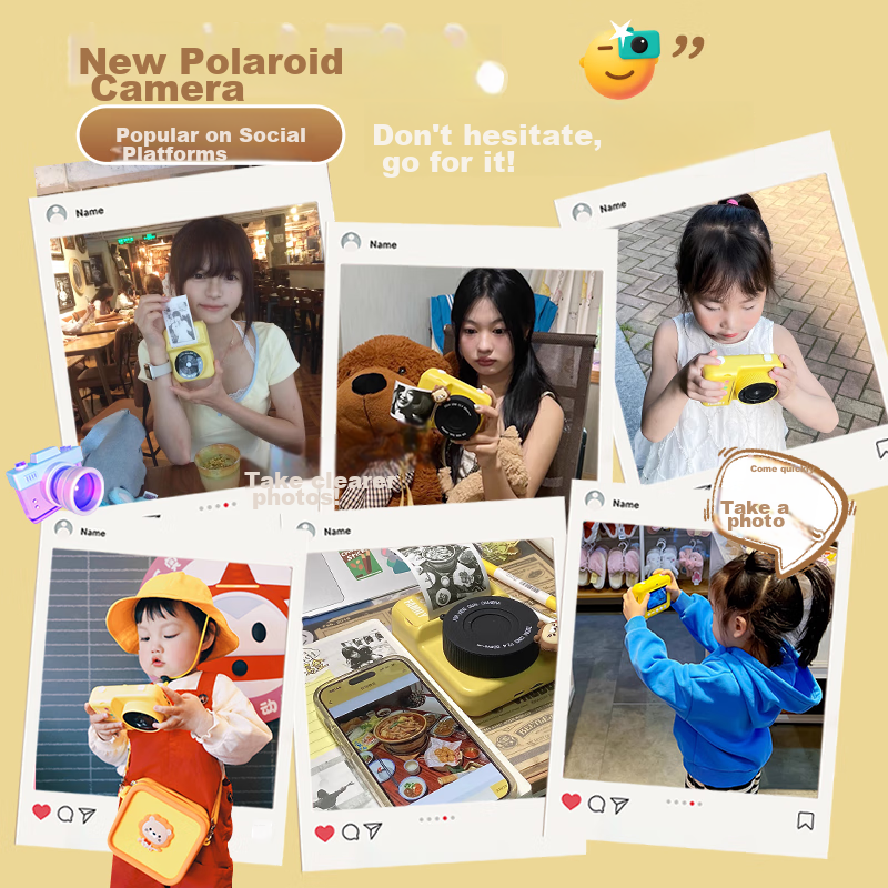 Mengduofu Children's Day Gift Instant Camera with Printable Photos, Colorful Toy...