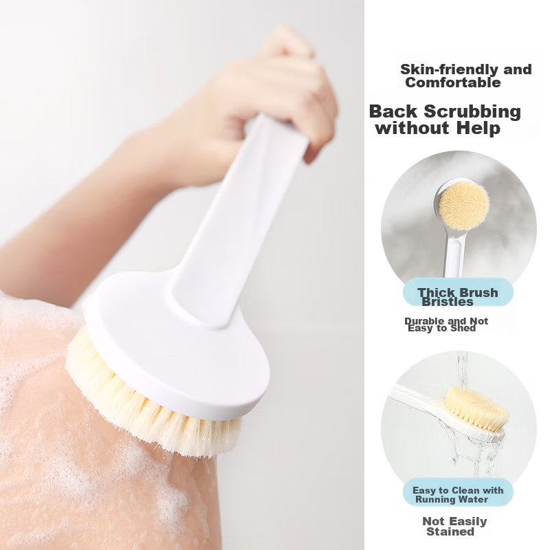 Meili Ya Bath Brush, Soft Bristles, Long Handle Body Brush, Back Scrubber, Exfol...