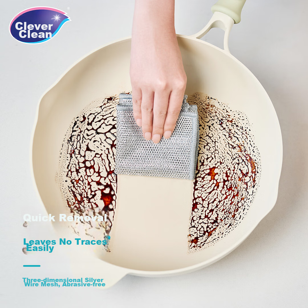 Miaojie Double-Layer Silver Wire Cloth, Steel Wool, Loofah, Dish Scrubber, All-P...