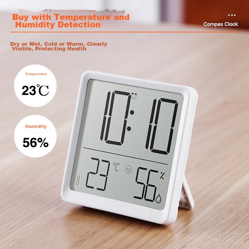 Compas Thermometer And Hygrometer, Indoor Alarm Clock, Temperature Gauge, Baby R...
