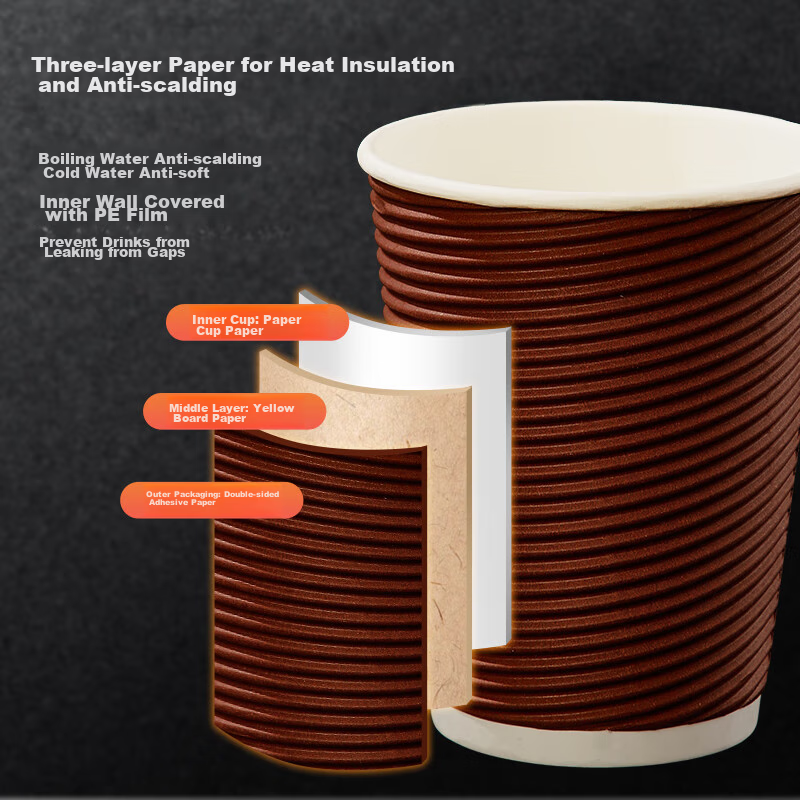 Youao Disposable Coffee Cups with Lids, Large Size, 30 Sets * 350ml, Double-Laye...