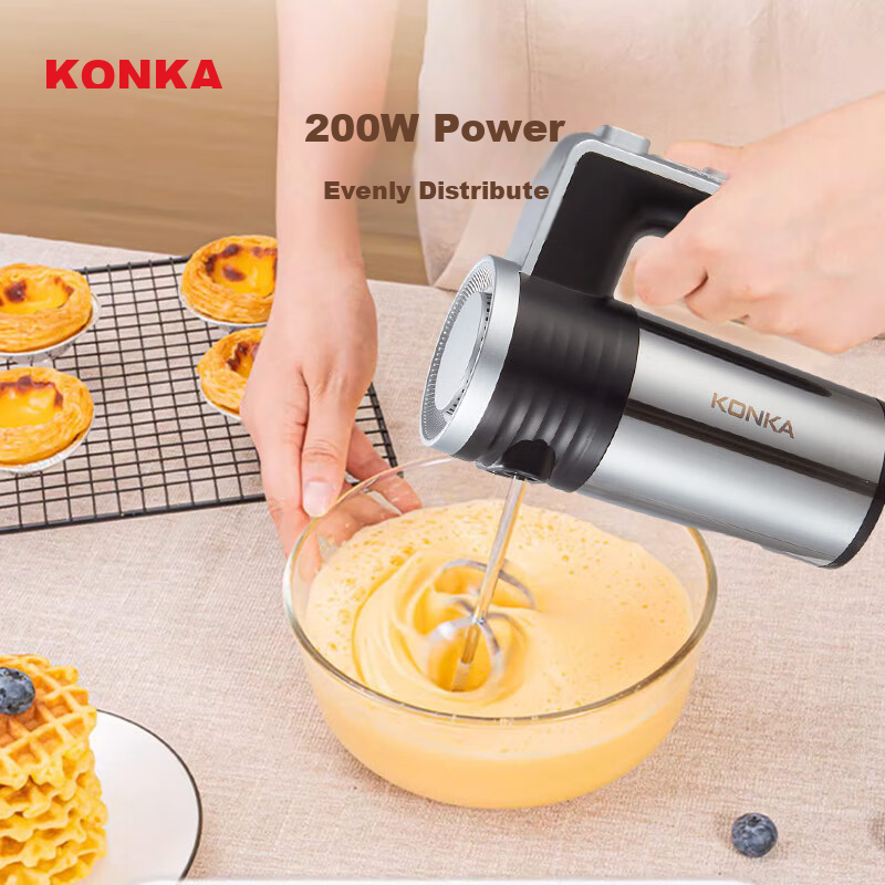 KONKA Electric Egg Beater, Household Hand Mixer, Cream Whipper Mini, Handheld Ba...