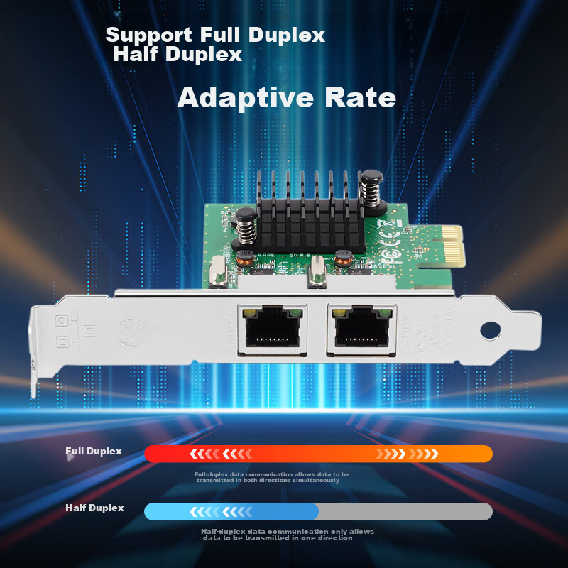 Flybish NA8111GN-T2 Dual-Port Gigabit Network Card PCIe X1 Desktop Network Card...