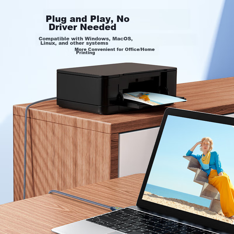 Jinghua USB2.0 High-Speed Printing Cable, Computer AM/BM Square Port to Printer...