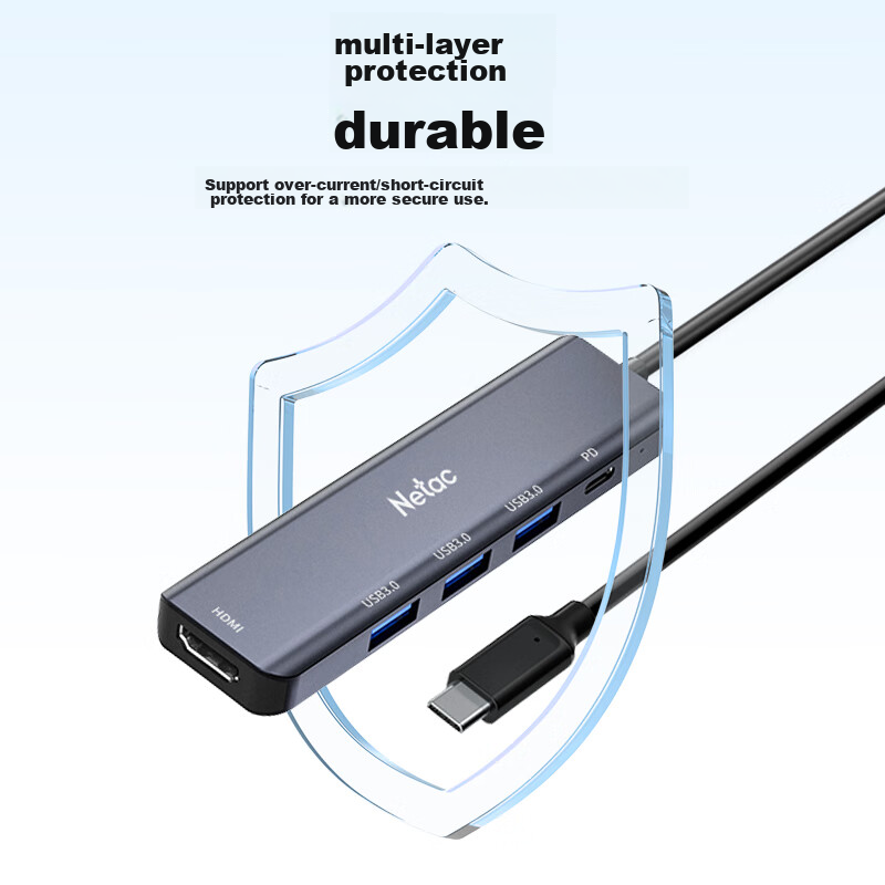 Netac Type-C Expansion Dock, Five-In Hub, HDMI Converter, 4K Adapter, PD Fast Ch...