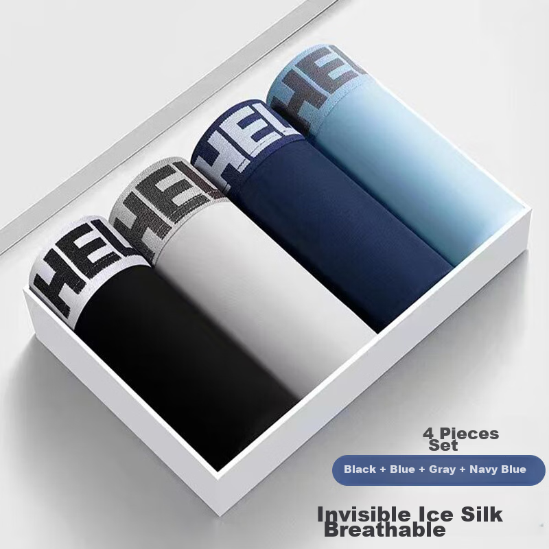 Langsha Men's Underwear, Antibacterial Ice Silk Breathable Boxer Briefs, Summer...