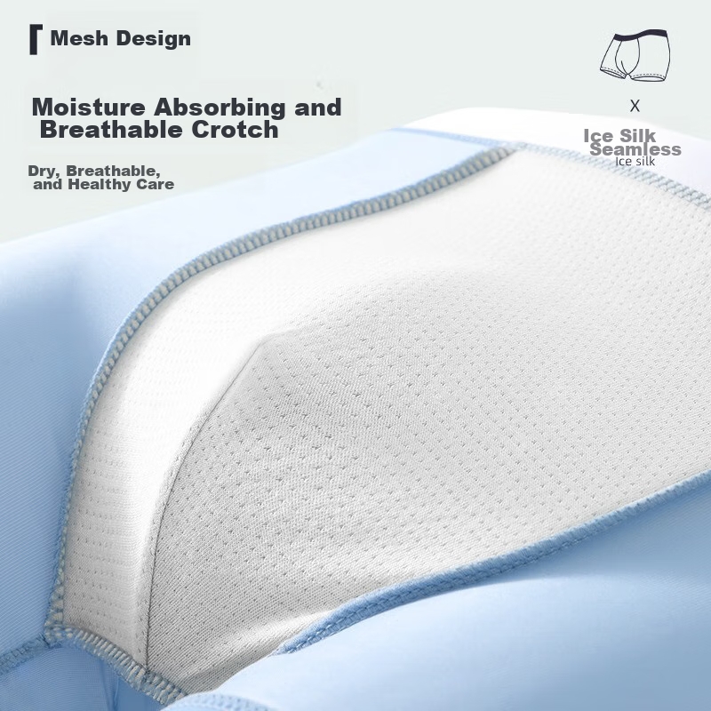 Langsha Men's Underwear, Antibacterial Ice Silk Breathable Boxer Briefs, Summer...