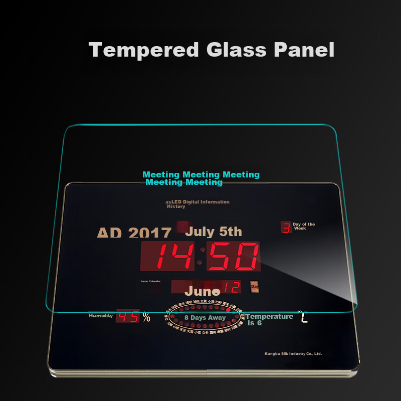 Compas Wall Clock, Digital Perpetual Calendar, Electronic Clock, Living Room Squ...