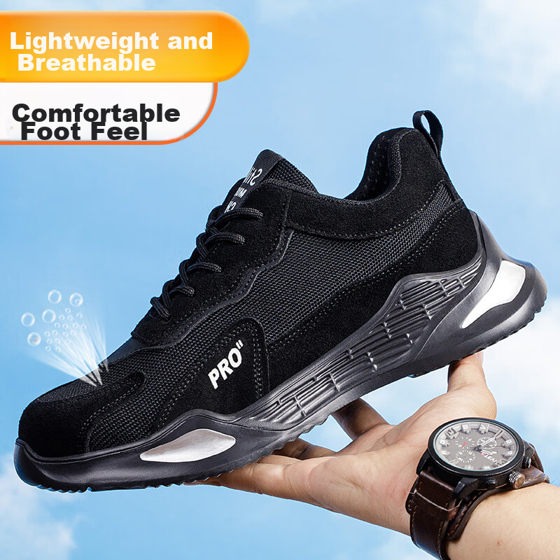 Laoguanjia Safety Shoes for Men, Ultra-Light Breathable Steel Toe Anti-Smashing...