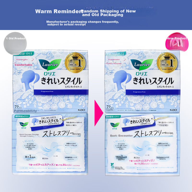 Laurier Kao Sanitary Napkins, Menstrual Pads, 72 Pieces, Comfortable Skin Feel,...