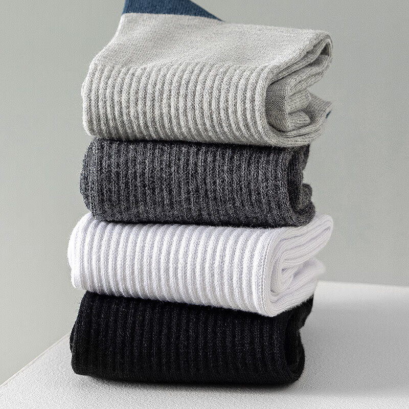 LangSha Men's Socks 2024 Autumn New Thick Cotton Mid-tube 100% Antibacterial Odo...